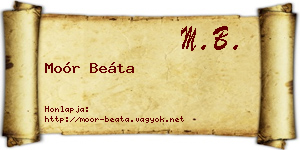 Moór Beáta névjegykártya