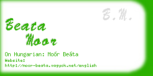 beata moor business card